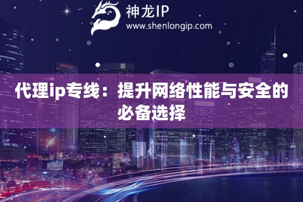 代理ip專線：提升網絡性能與安全的必備選擇