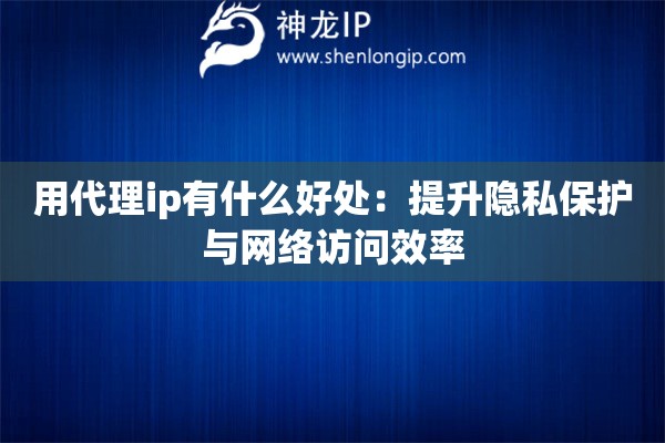 用代理ip有什么好處：提升隱私保護(hù)與網(wǎng)絡(luò)訪問效率