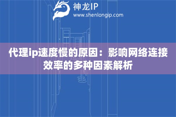 代理ip速度慢的原因：影響網絡連接效率的多種因素解析