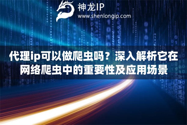 代理ip可以做爬蟲嗎？深入解析它在網(wǎng)絡(luò)爬蟲中的重要性及應(yīng)用場(chǎng)景