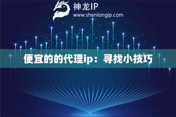 便宜的的代理ip：尋找小技巧