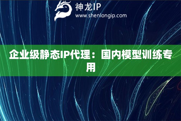企業(yè)級(jí)靜態(tài)IP代理：國內(nèi)模型訓(xùn)練專用