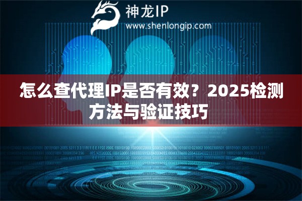 怎么查代理IP是否有效？2025檢測方法與驗(yàn)證技巧 