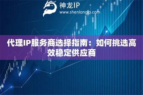 代理IP服務(wù)商選擇指南：如何挑選高效穩(wěn)定供應(yīng)商