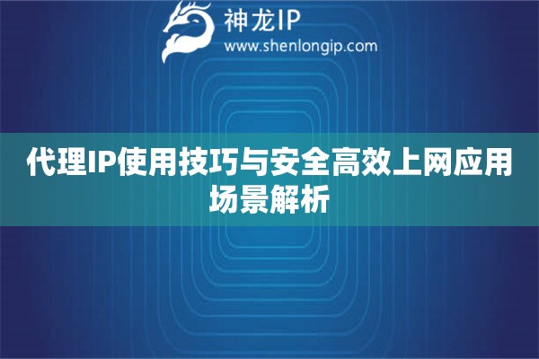 代理IP使用技巧與安全高效上網應用場景解析