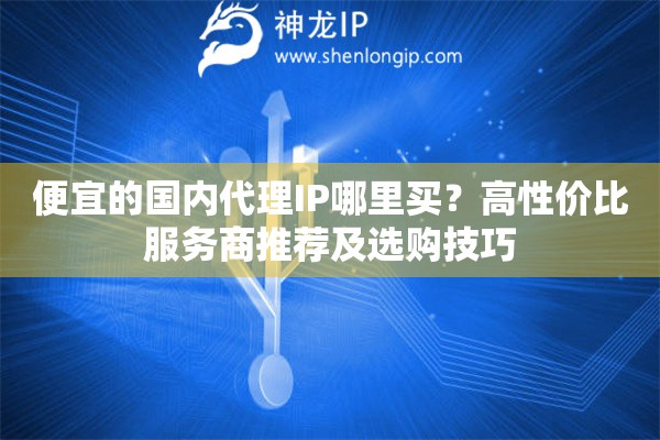 便宜的國內代理IP哪里買？高性價比服務商推薦及選購技巧