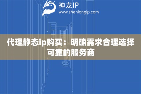 代理靜態(tài)ip購(gòu)買(mǎi)：明確需求合理選擇可靠的服務(wù)商
