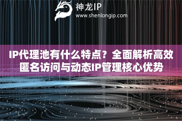IP代理池有什么特點？全面解析高效匿名訪問與動態IP管理核心優勢