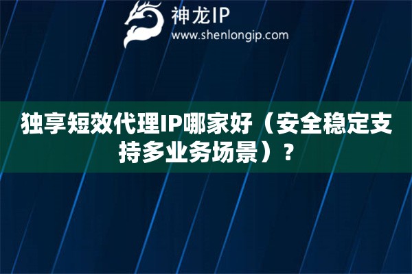 獨享短效代理IP哪家好（安全穩定支持多業務場景）？