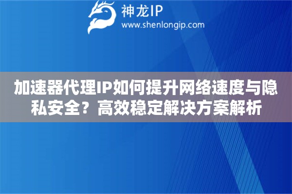 加速器代理IP如何提升網(wǎng)絡(luò)速度與隱私安全？高效穩(wěn)定解決方案解析
