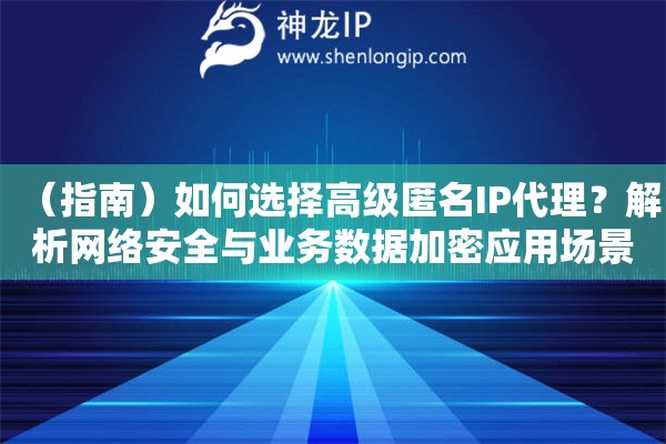 （指南）如何選擇高級匿名IP代理？解析網絡安全與業務數據加密應用場景