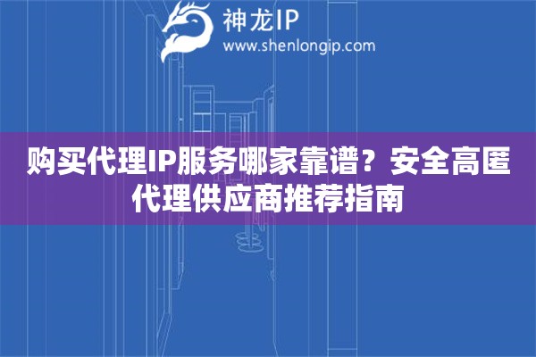 購買代理IP服務哪家靠譜？安全高匿代理供應商推薦指南