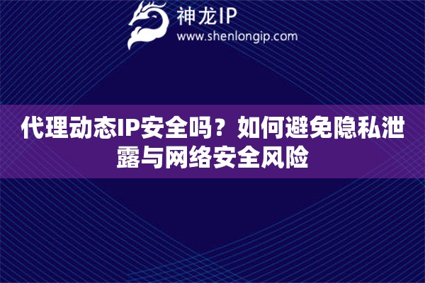 代理動態IP安全嗎？如何避免隱私泄露與網絡安全風險