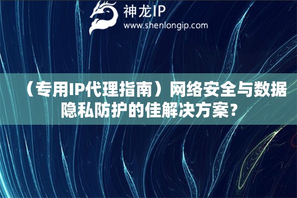 （專用IP代理指南）網絡安全與數據隱私防護的佳解決方案？