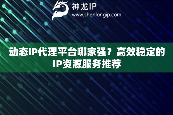 動態IP代理平臺哪家強？高效穩定的IP資源服務推薦