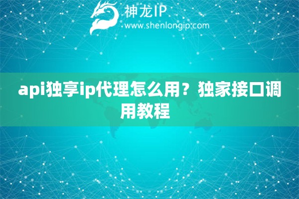 api獨享ip代理怎么用？獨家接口調用教程  