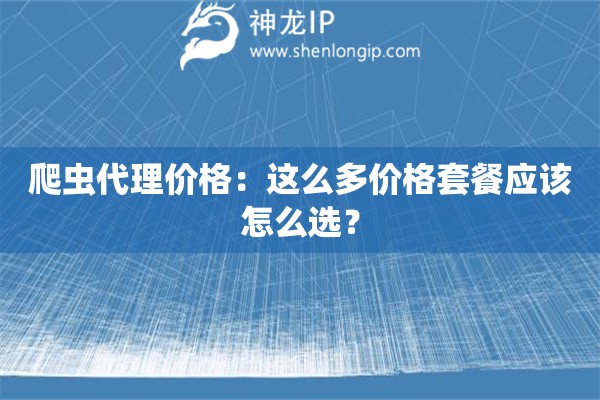 爬蟲代理價格：這么多價格套餐應(yīng)該怎么選？