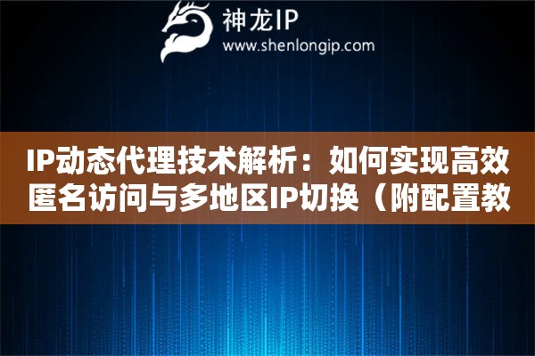 IP動(dòng)態(tài)代理技術(shù)解析：如何實(shí)現(xiàn)高效匿名訪問(wèn)與多地區(qū)IP切換（附配置教程）