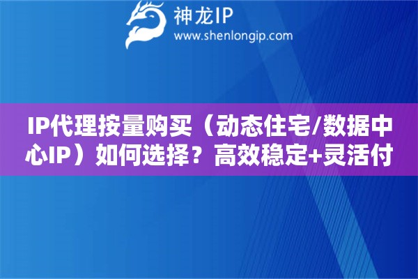 IP代理按量購買（動態住宅/數據中心IP）如何選擇？高效穩定+靈活付費方案