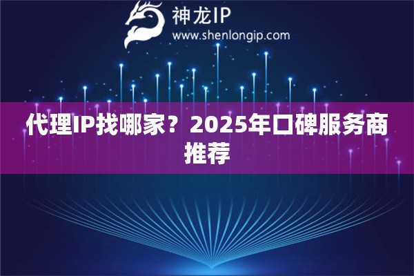 代理IP找哪家？2025年口碑服務商推薦