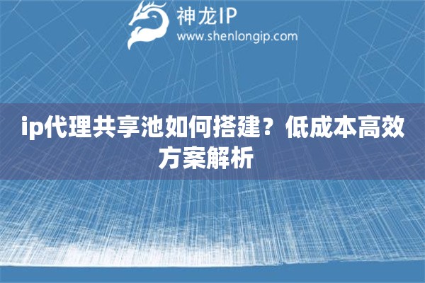 ip代理共享池如何搭建？低成本高效方案解析  