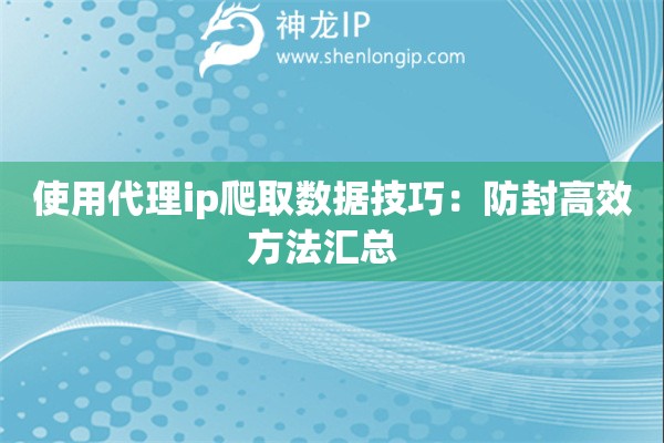 使用代理ip爬取數(shù)據(jù)技巧：防封高效方法匯總  