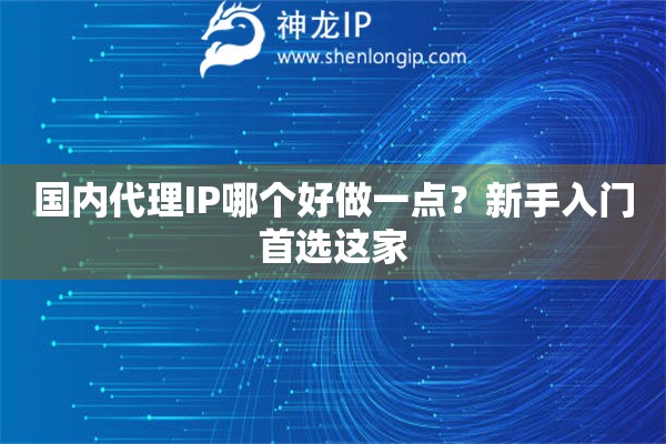 國內(nèi)代理IP哪個好做一點？新手入門首選這家