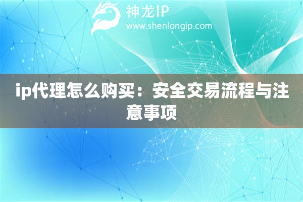 ip代理怎么購買：安全交易流程與注意事項