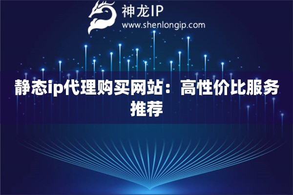 靜態ip代理購買網站：高性價比服務推薦