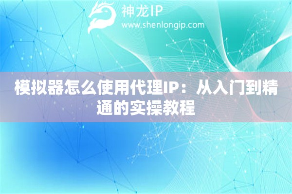 模擬器怎么使用代理IP：從入門到精通的實(shí)操教程