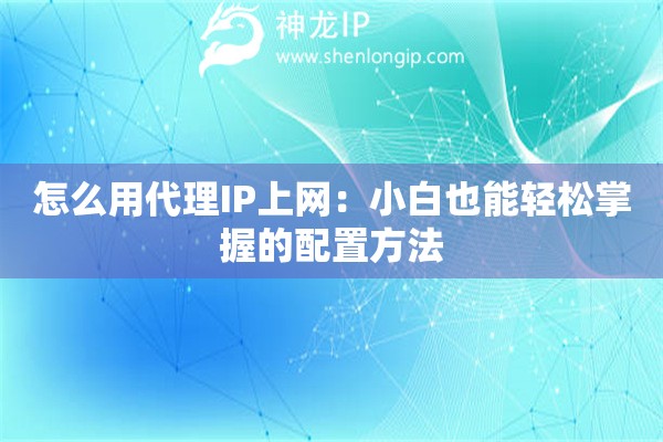 怎么用代理IP上網(wǎng)：小白也能輕松掌握的配置方法