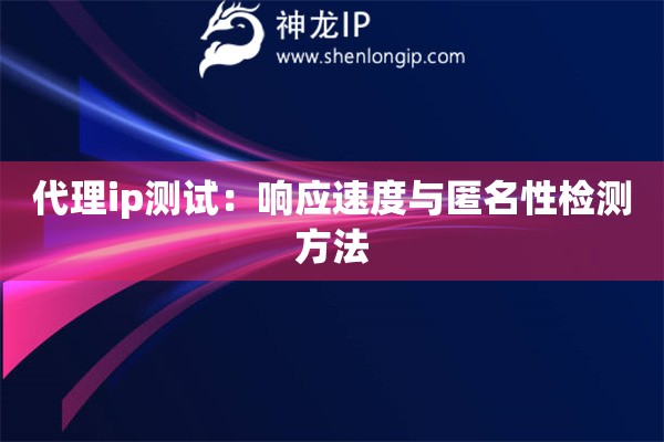 代理ip測試：響應速度與匿名性檢測方法