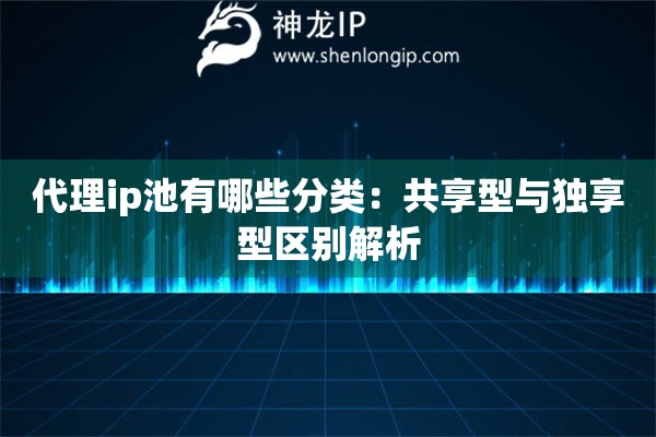 代理ip池有哪些分類：共享型與獨享型區別解析