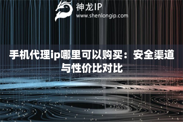 手機(jī)代理ip哪里可以購買：安全渠道與性價(jià)比對(duì)比