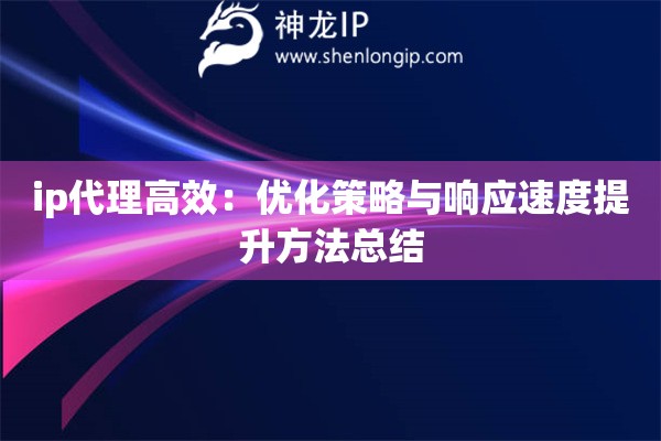 ip代理高效：優(yōu)化策略與響應(yīng)速度提升方法總結(jié)
