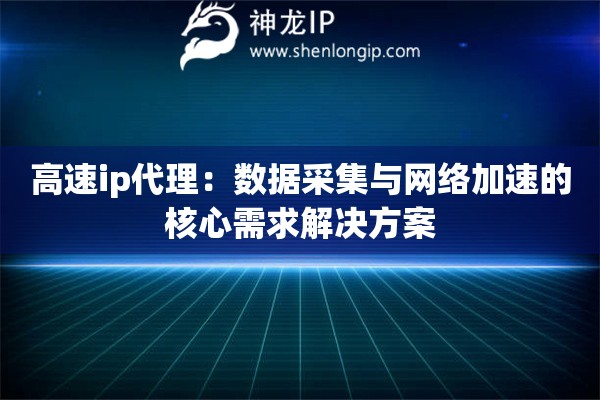 高速ip代理：數(shù)據(jù)采集與網(wǎng)絡加速的核心需求解決方案
