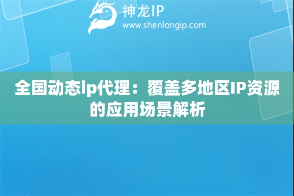 全國動態ip代理：覆蓋多地區IP資源的應用場景解析