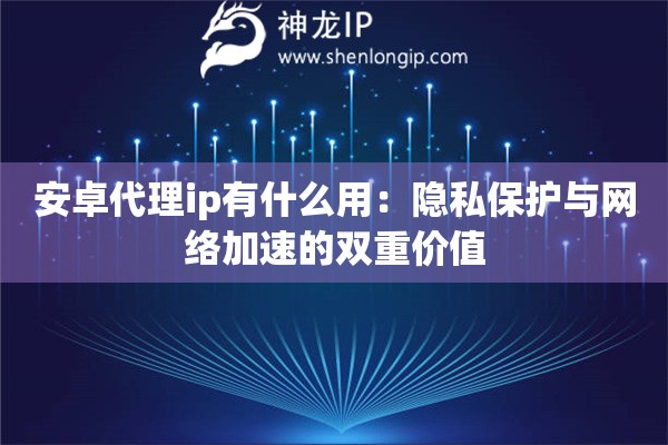 安卓代理ip有什么用：隱私保護與網絡加速的雙重價值