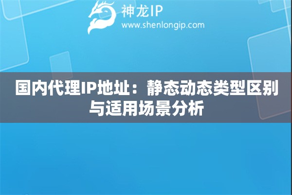 國內(nèi)代理IP地址：靜態(tài)動態(tài)類型區(qū)別與適用場景分析