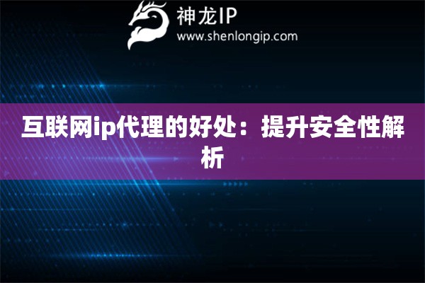 互聯網ip代理的好處：提升安全性解析