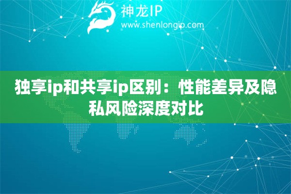 獨享ip和共享ip區別：性能差異及隱私風險深度對比