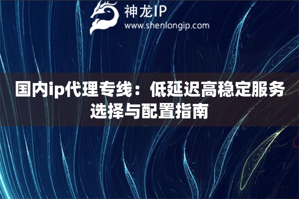 國內ip代理專線：低延遲高穩定服務選擇與配置指南