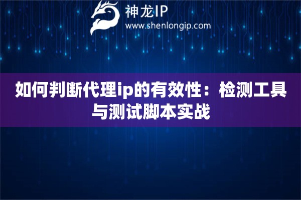 如何判斷代理ip的有效性：檢測工具與測試腳本實戰