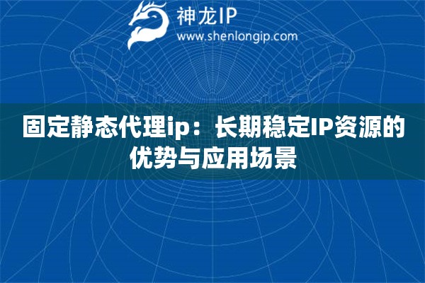 固定靜態(tài)代理ip：長(zhǎng)期穩(wěn)定IP資源的優(yōu)勢(shì)與應(yīng)用場(chǎng)景