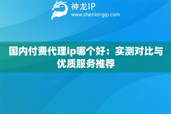 國內付費代理ip哪個好：實測對比與優質服務推薦