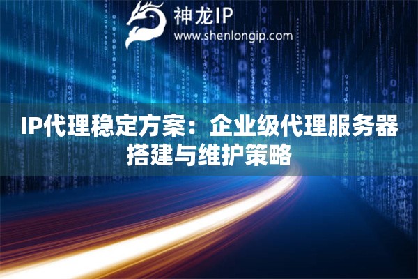 IP代理穩定方案：企業級代理服務器搭建與維護策略
