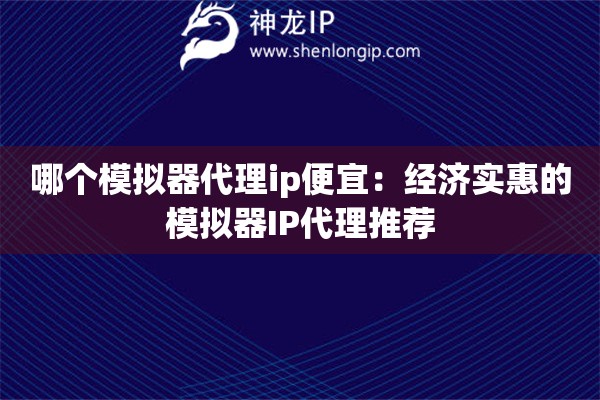 哪個模擬器代理ip便宜：經濟實惠的模擬器IP代理推薦