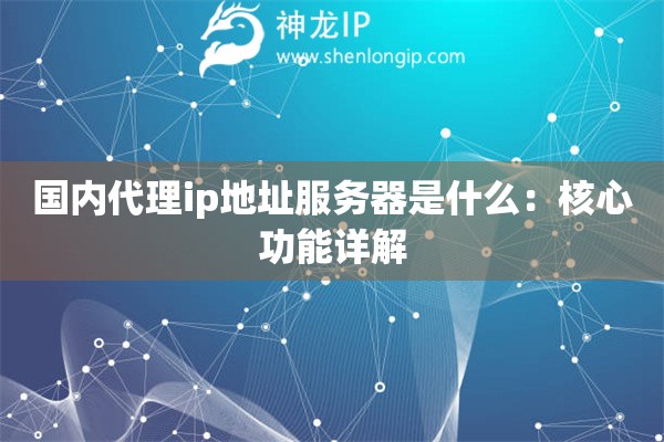 國內(nèi)代理ip地址服務(wù)器是什么：核心功能詳解