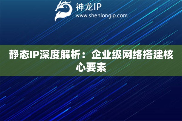靜態IP深度解析：企業級網絡搭建核心要素