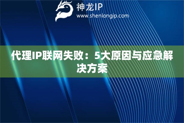 代理IP聯(lián)網(wǎng)失敗：5大原因與應(yīng)急解決方案